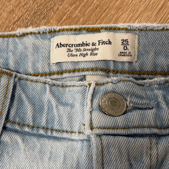 Abercrombie & Fitch Light Blue Straight-Leg Distressed Jeans - Picture 3 of 3